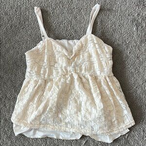 SHEIN Cream Bustier Peplum Camisole